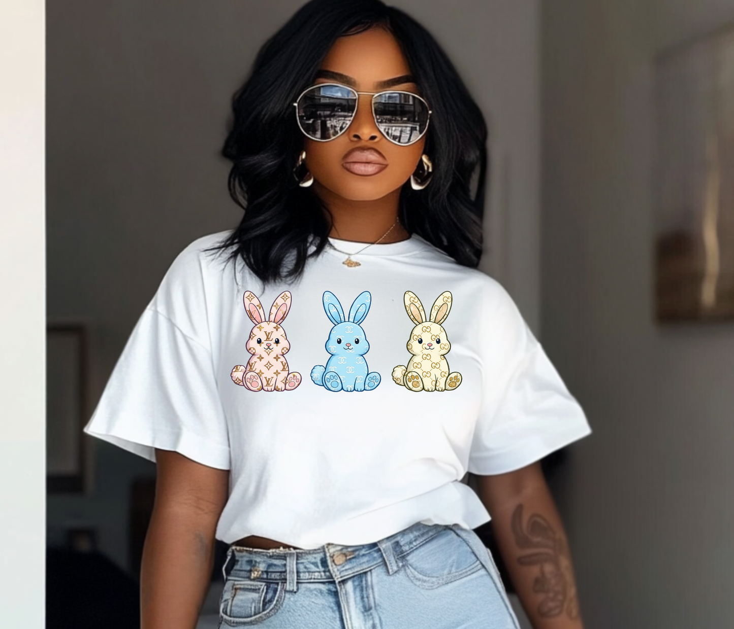 Luxury Boujee Bunnies DTF Transfers | Ready to Press Heat Transfers for T-Shirts