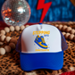 STEPPING INTO JUNETEENTH BLUE AND YELLOW  DTF Hat  Transfer