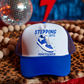 STEPPING INTO JUNETEENTH BLUE AND WHITE  DTF Hat  Transfer