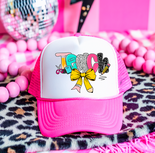 Retro Teach DTF Hat Transfer