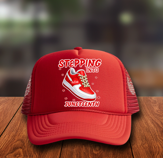 Stepping in to Juneteenth Delta DTF Hat Transfer