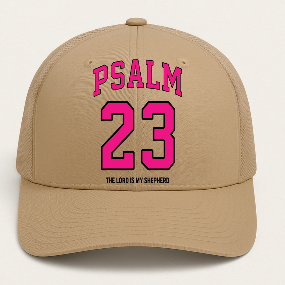 Dark pink Psalm 23 Hat DTF Transfer