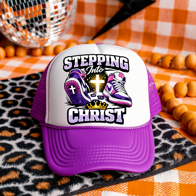 Stepping into Christ female Hat DTF Transfer