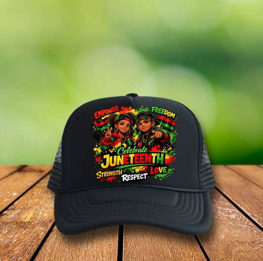 Youth Celebrate Juneteenth  Hat DTF Transfer