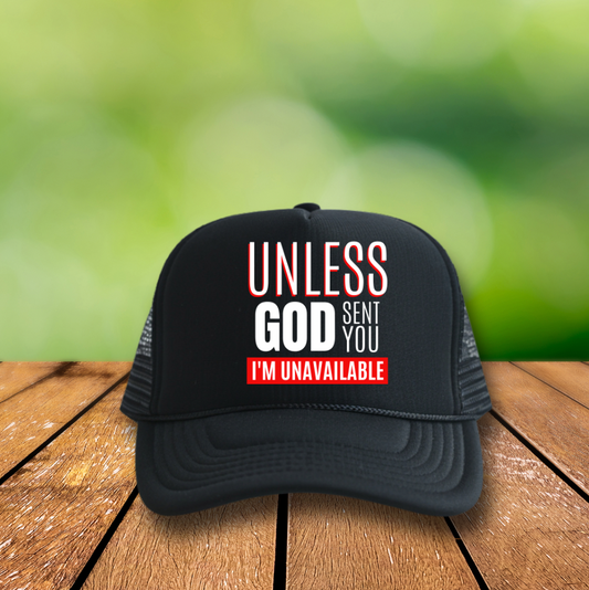 White  font Unavailable Hat DTF TRANSFER