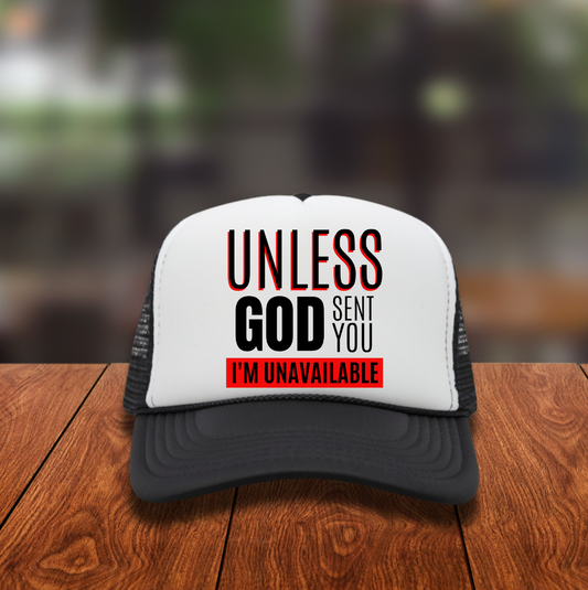 black font Unavailable Hat DTF TRANSFER