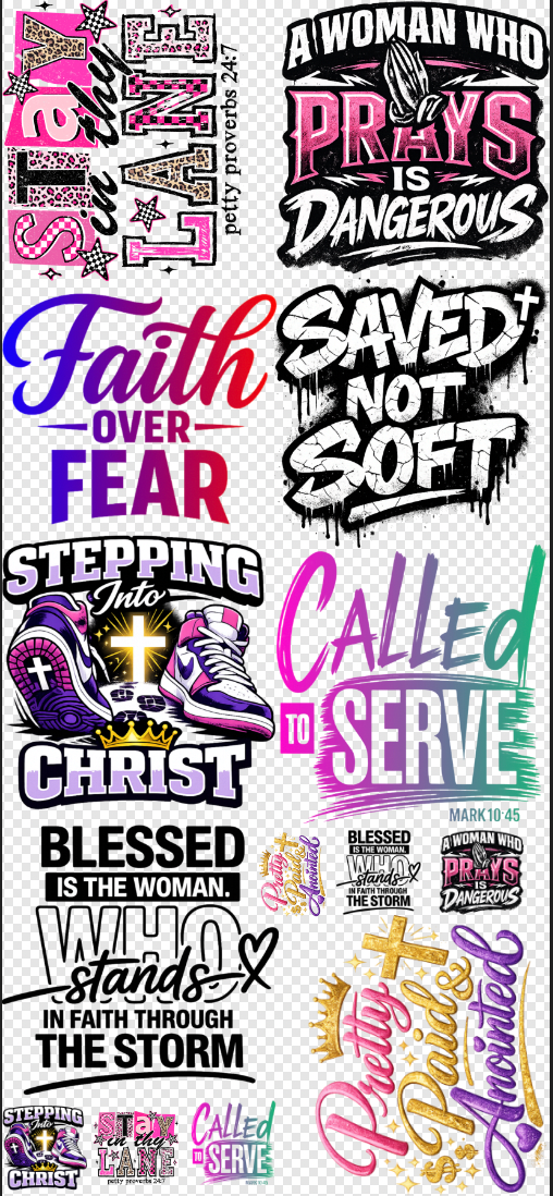 22x48 CHRISTIAN VOLUME 4 DTF Gang Sheet Transfer