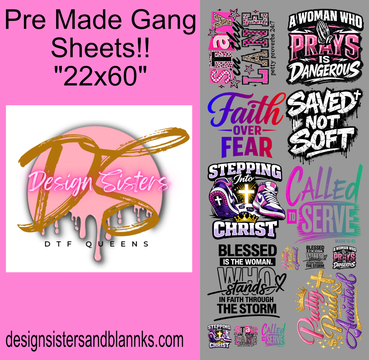 22x48 CHRISTIAN VOLUME 4 DTF Gang Sheet Transfer