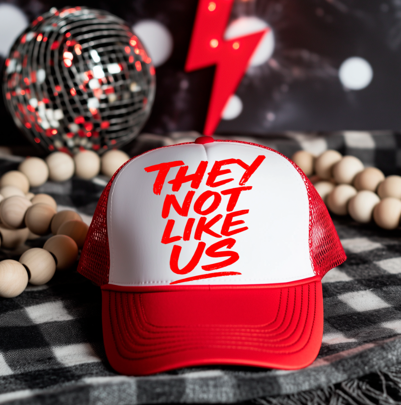 Red They not Like us DTF Hat Transfers