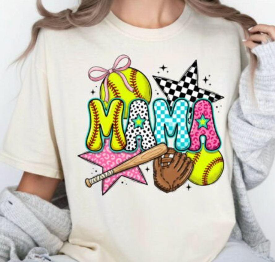 Trendy Softball Mama  DTF Transfers