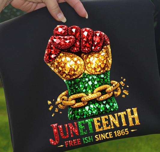Juneteenth 1865 Fist Design DTF TRANSFER