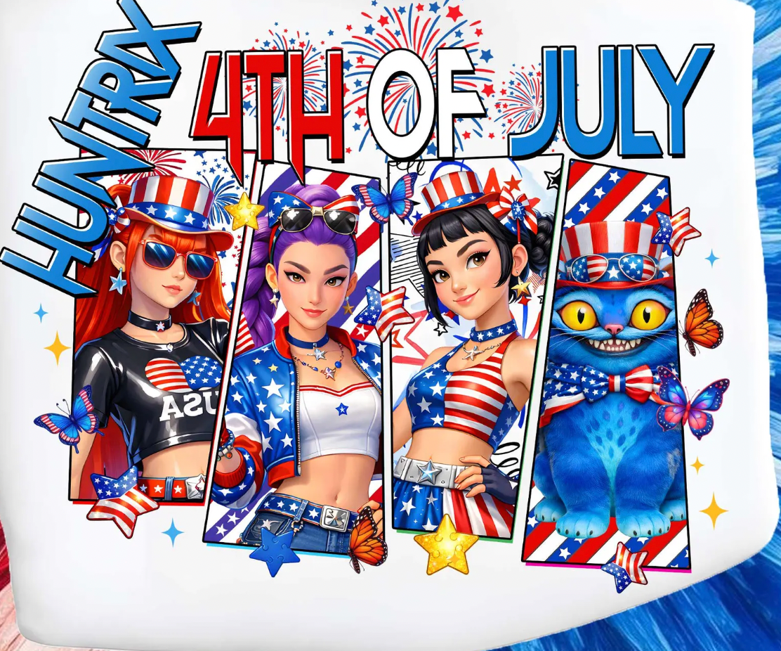 Trendy 4th of July K-Pop Girl   DTF  Transfer