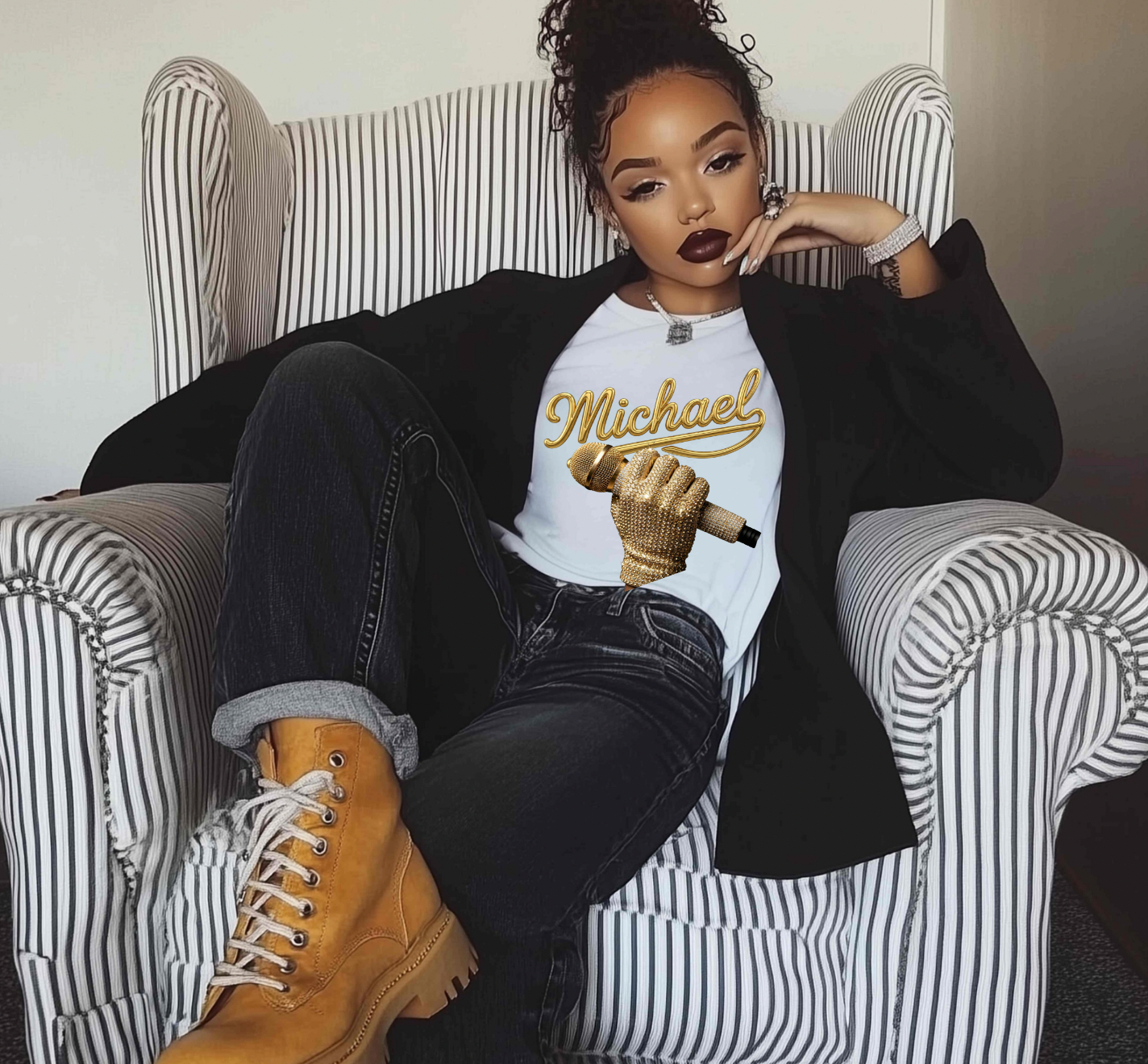 Michael Jackson Mic  DTF TRANSFER