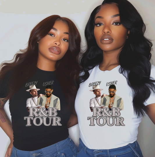 R & B Tour Silver Look DTF TRANSFER