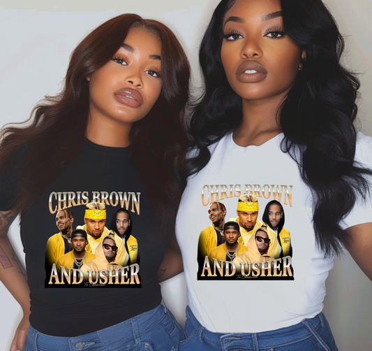 USHER and Chris Brown yellow style    DTF TRANSFER