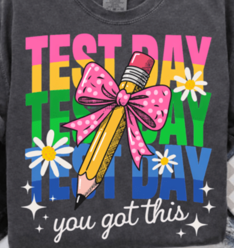 Test Day Bow Pencil   DTF Transfer