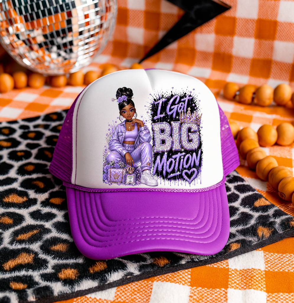 Purple Big Motion Hat DTF Transfers