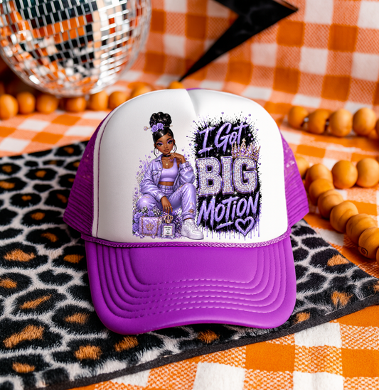 Purple Big Motion Hat DTF Transfers
