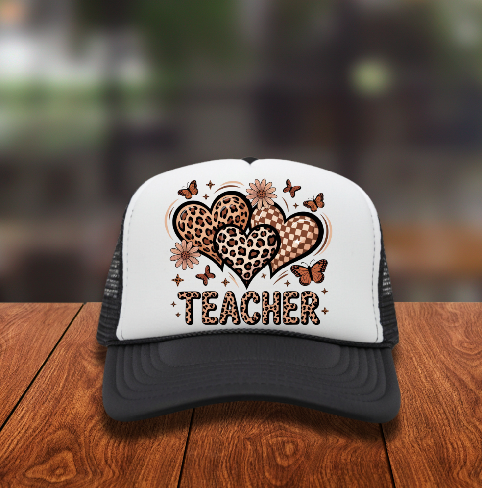 Leopard Teacher Hat DTF Transfers