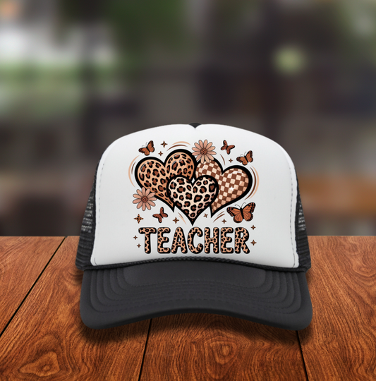 Leopard Teacher Hat DTF Transfers