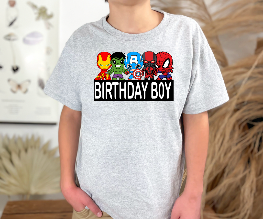 SUPERHERO BIRTHDAY BOY   Digital Downloads, 300 DPI, PNG, Transparent Background, Instant Download