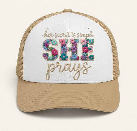 She Prays Hat DTF Transfers