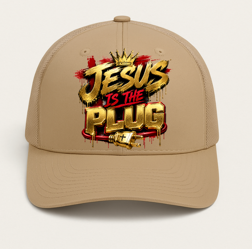 Jesus is the Plug Hat  DTF Transfers