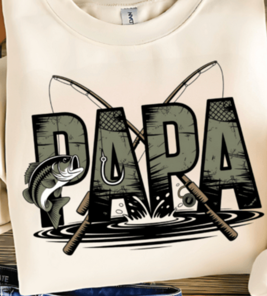 Bass Fishing Papa DTF TRANSFER