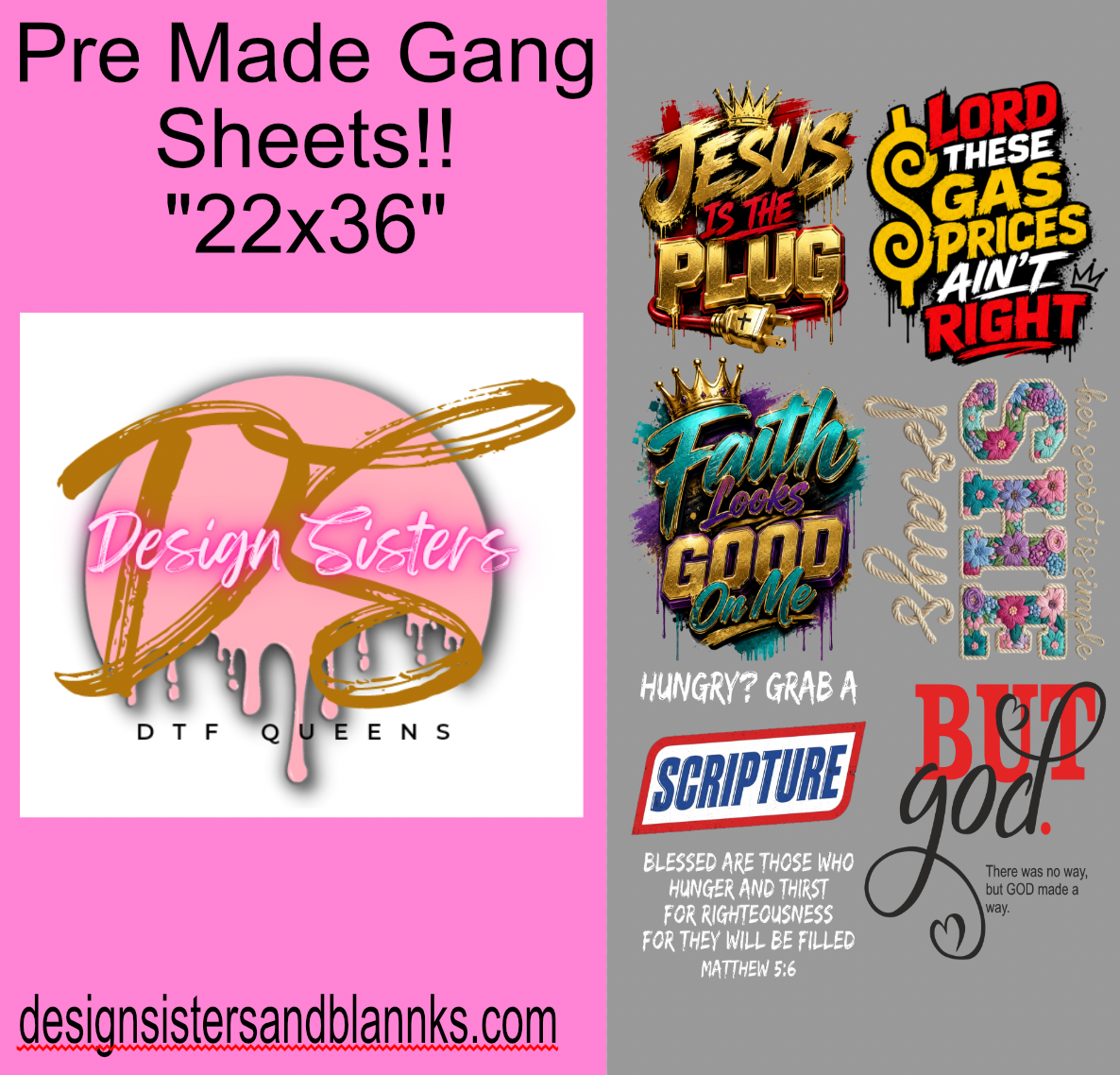 22x36 Christian Volume 4 DTF GANG SHEET/ HEAT TRANSFERS