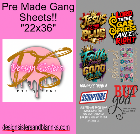 22x36 Christian Volume 4 DTF GANG SHEET/ HEAT TRANSFERS