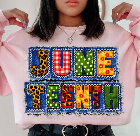 Denim Juneteenth  DTF TRANSFER