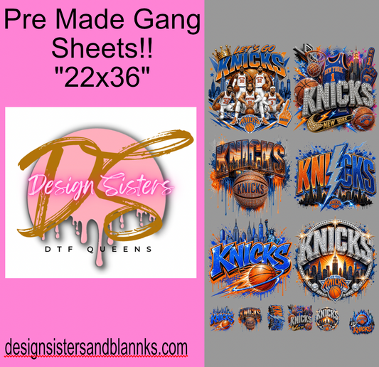 22x36  Knicks Gang Sheet| DTF Transfer SheetDTF Gang Sheet