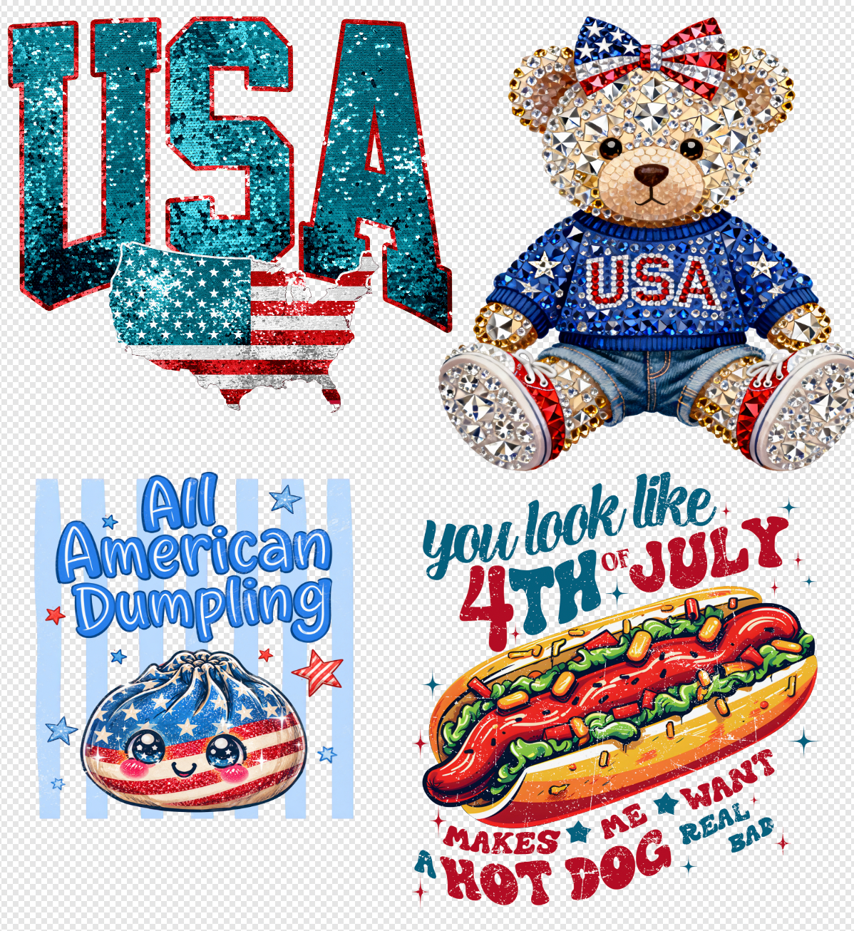 4 Pack DTF Transfer Grab Bag | 4th of July