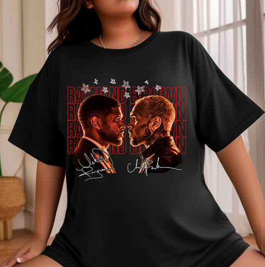 Red Stack Usher and Chris Brown DTF TRANSFER