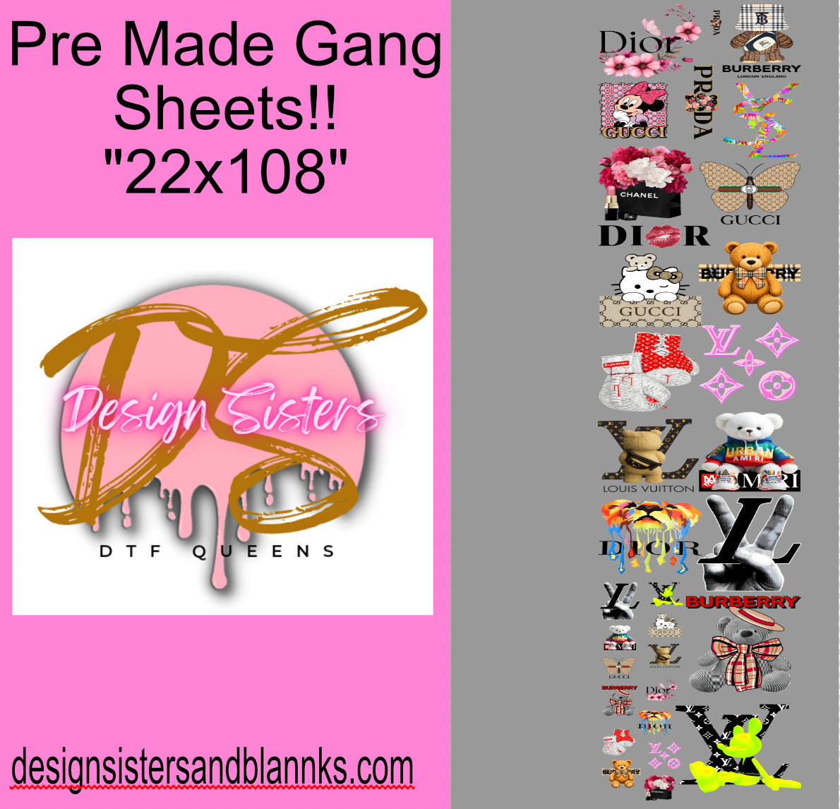 22x108  Ultimate Luxury Gang Sheet Transfer
