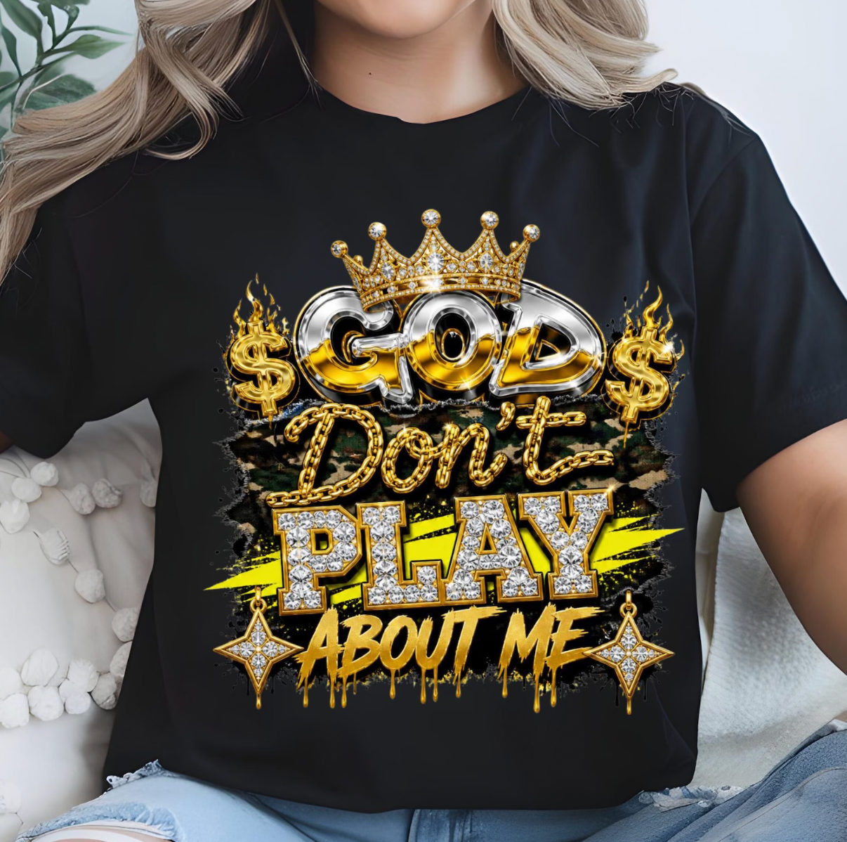 4 Pack DTF Transfer Grab Bag God dont play about me | Faith Heat Transfers