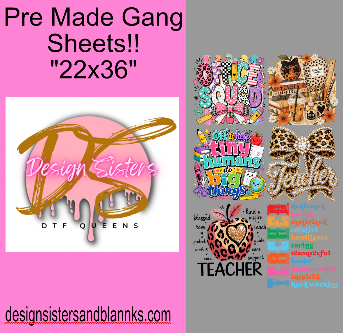 22x36 School Gang Sheet| DTF Transfer SheetDTF Gang Sheet