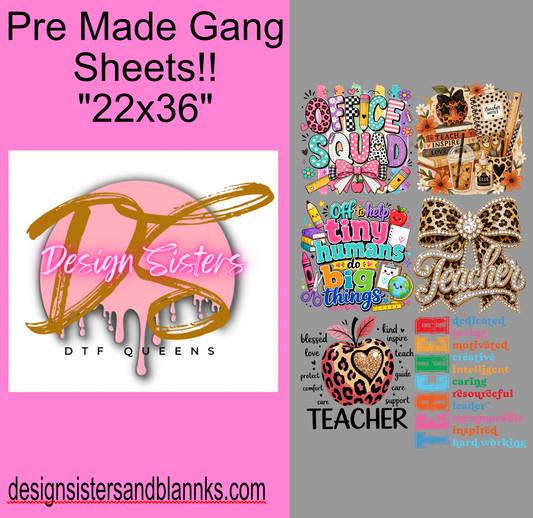 22x36 School Gang Sheet| DTF Transfer SheetDTF Gang Sheet