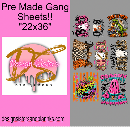 22x36 Halloween Gang Sheet| DTF Transfer SheetDTF Gang Sheet