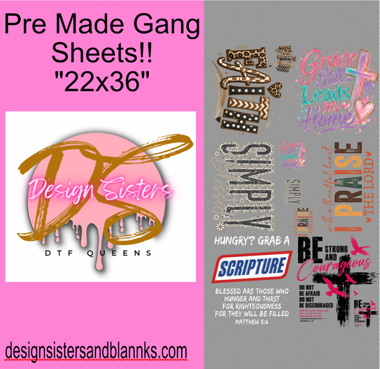 22x36 Faith  Gang Sheet| DTF Transfer SheetDTF Gang Sheet