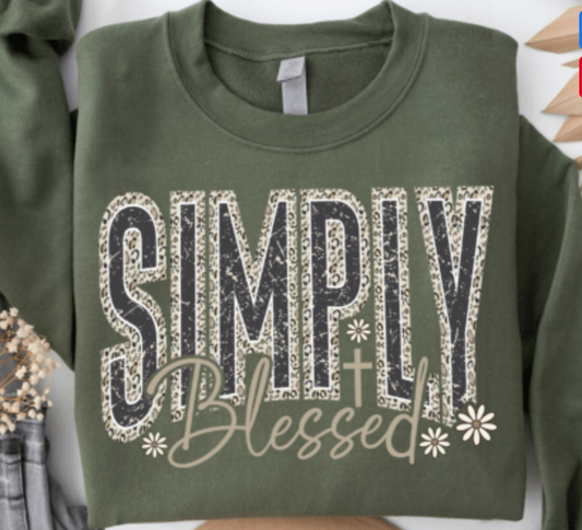 Simply Blessed Camo DTF  Transfers