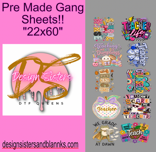 22x60 School  Mix DTF Gang Sheet