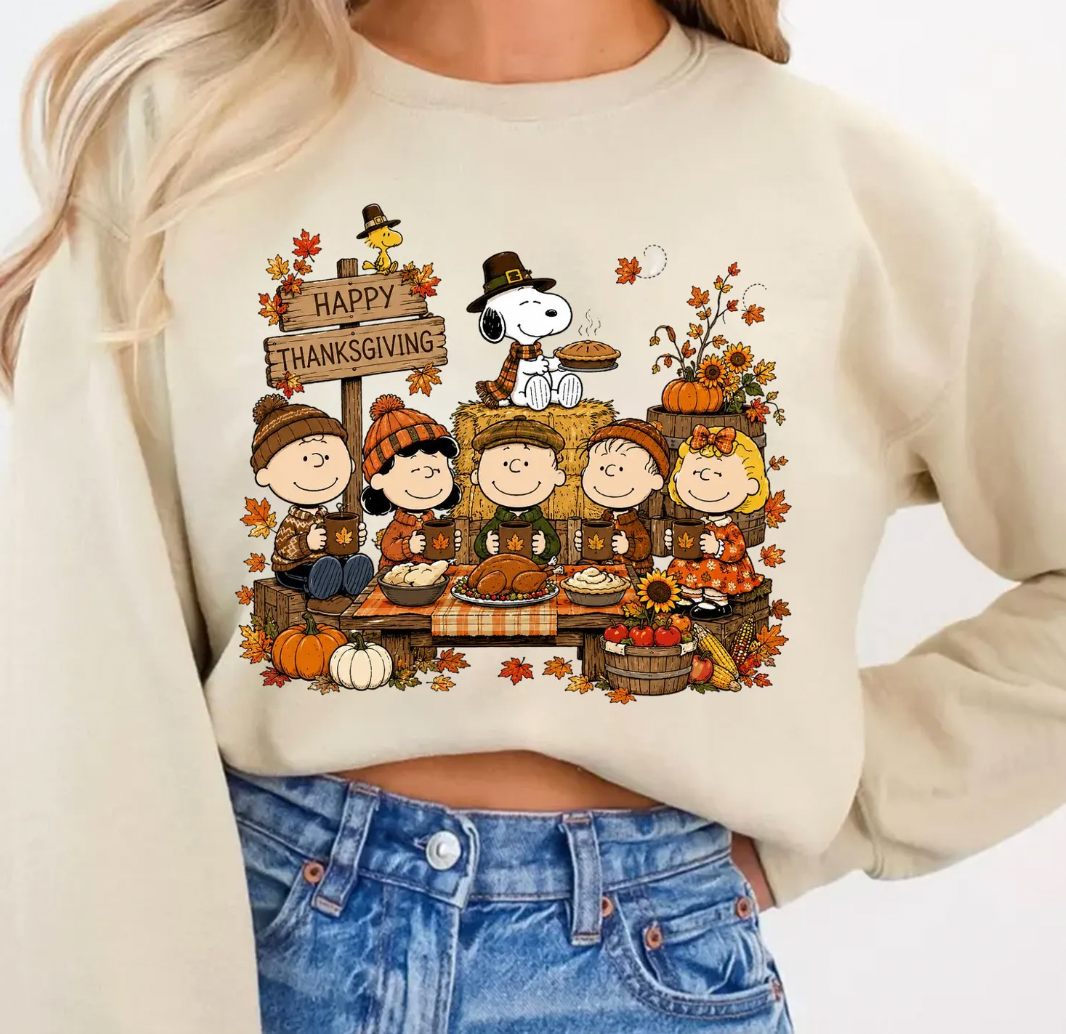 Snoopy and Friend Thanksgiving DTF Transfer