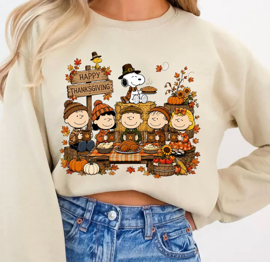 Snoopy and Friend Thanksgiving DTF Transfer