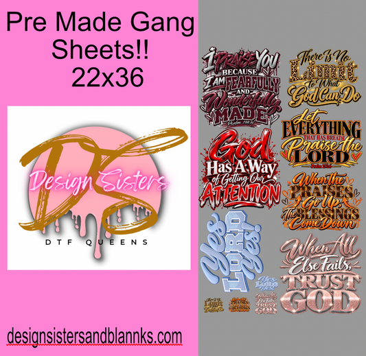 22x36 Hot Christian Volume 2   Bundle Sheet| DTF Transfer Sheet DTF Gang Sheet