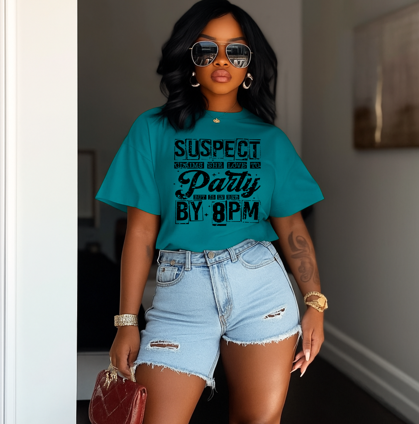 Suspect Ready for Party in bed by 8:00 pm Screen Print