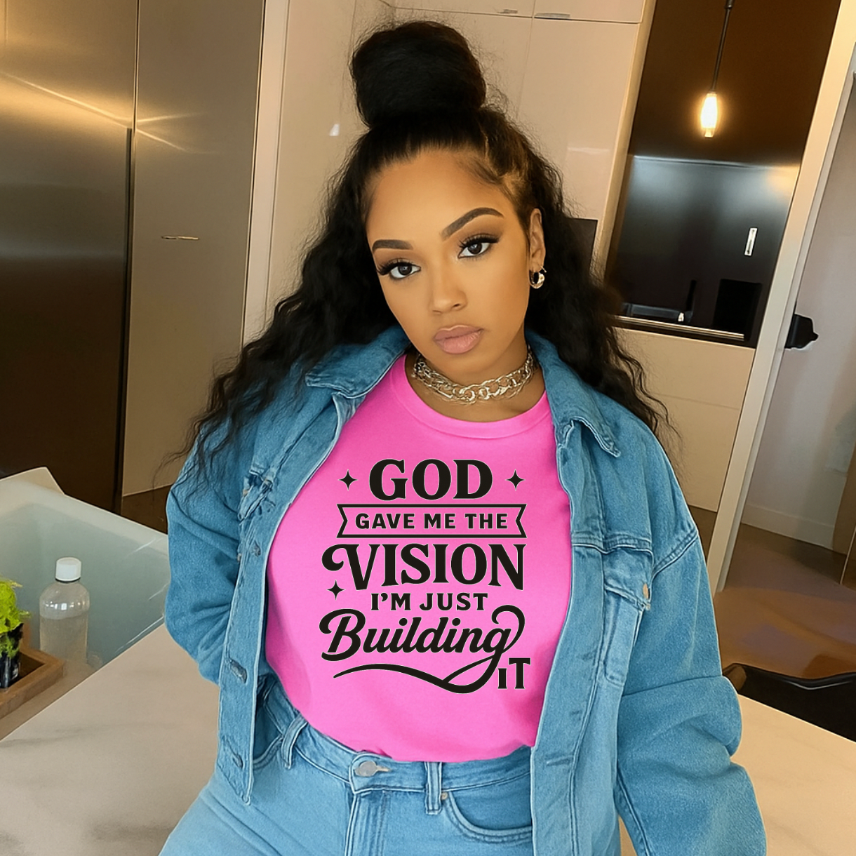 Unisex God gave me the Vision Im just Building it Screen Prints