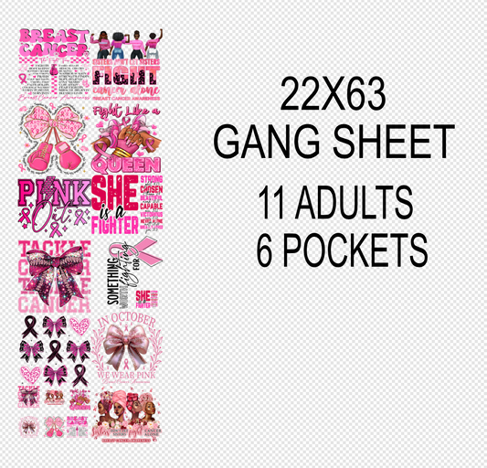 22x63 Cancer 4 DTF Gang Sheet