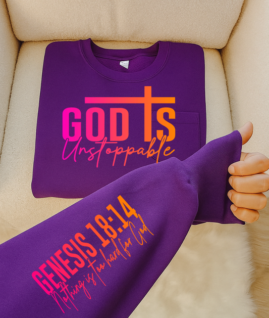 11 inch God is Unstoppable  DTF Transfer