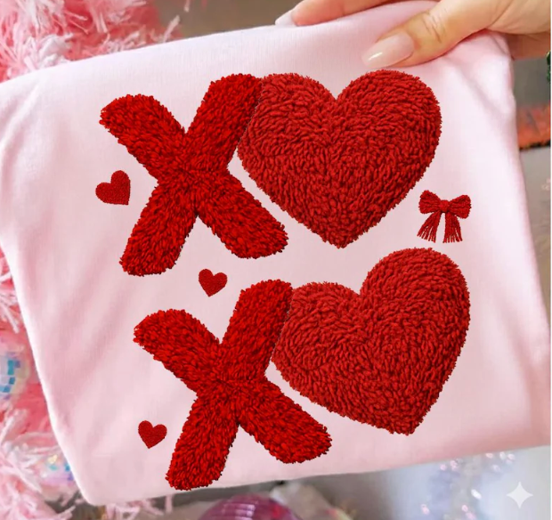 Faux Yarn Coquette Valentine  Bundle 4 Prints DTF  Transfers